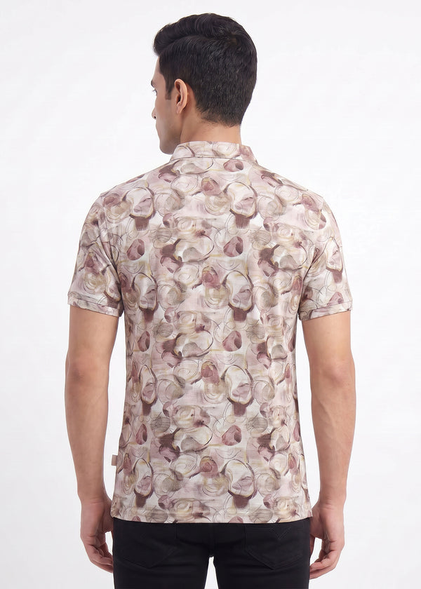 Abstract Floral Polo T-Shirt