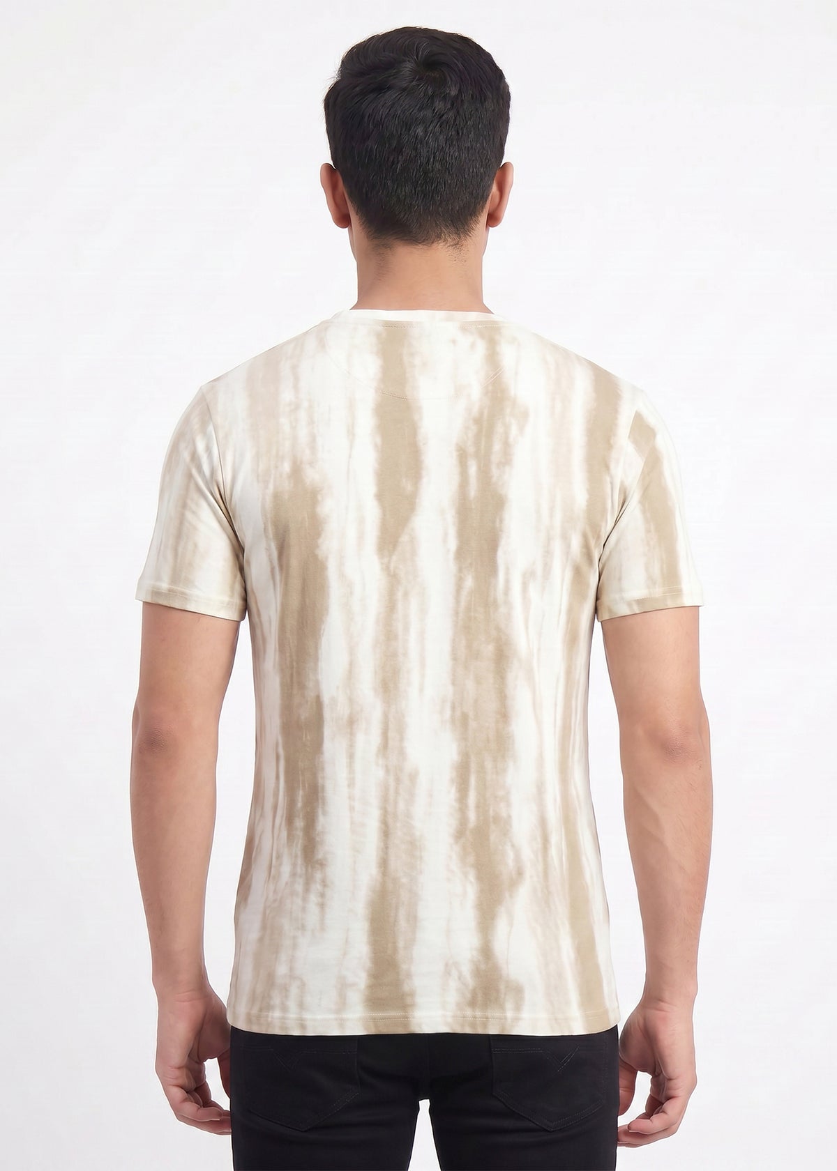 Buy Khakhi-abstract-print-tshirt Online Shopping view 2