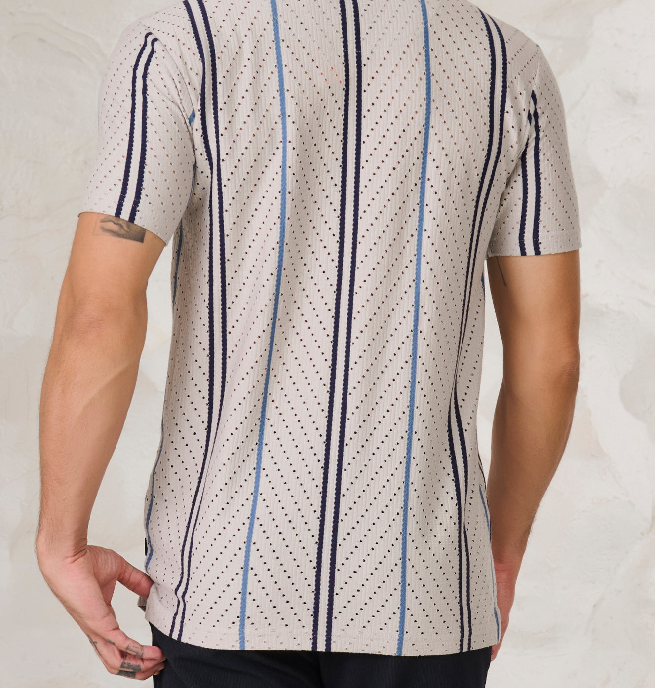 Herringbone Air Vents Cuban Shirt - Gray