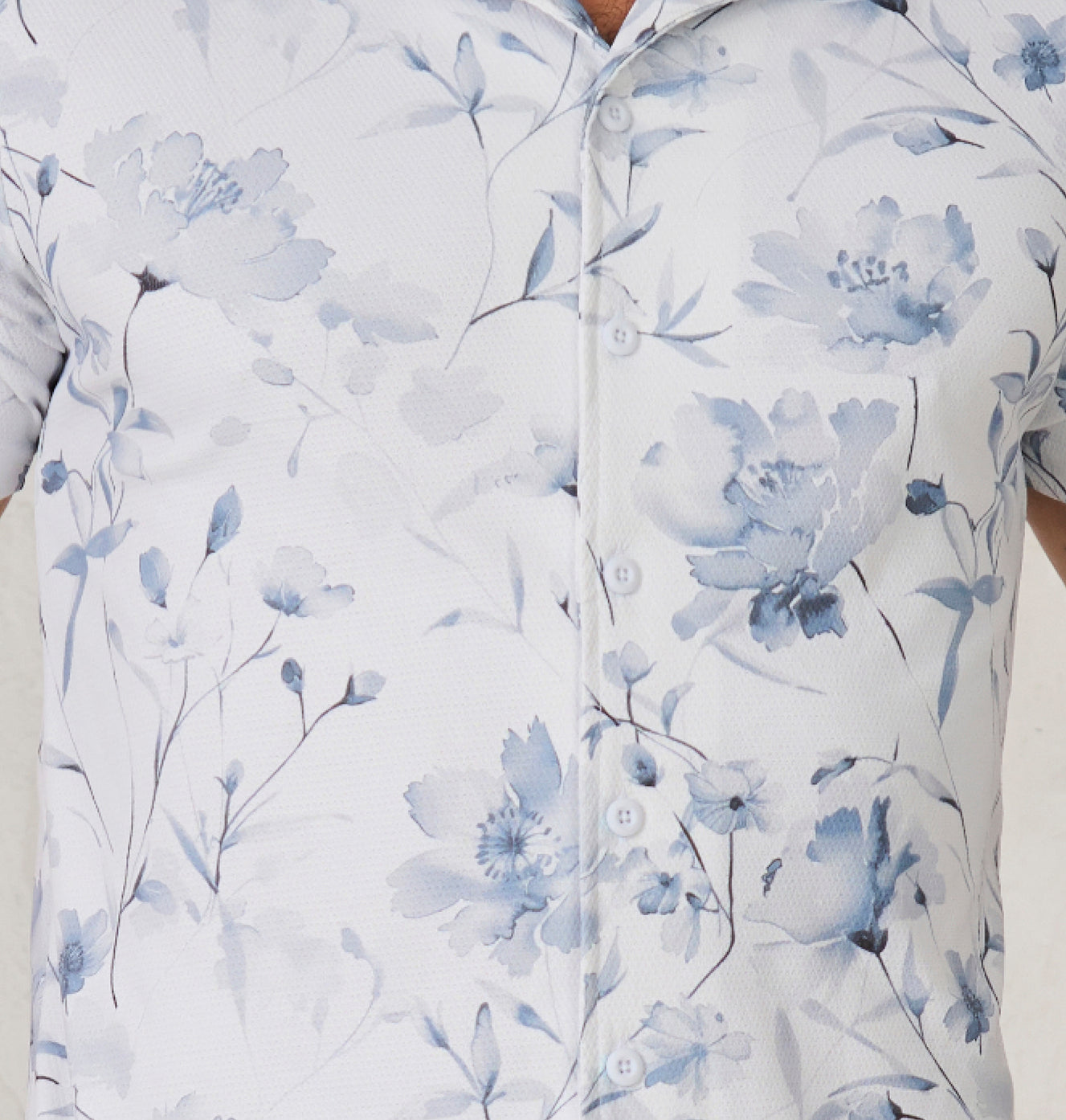 Water Lilies Cuban Shirt - Sky