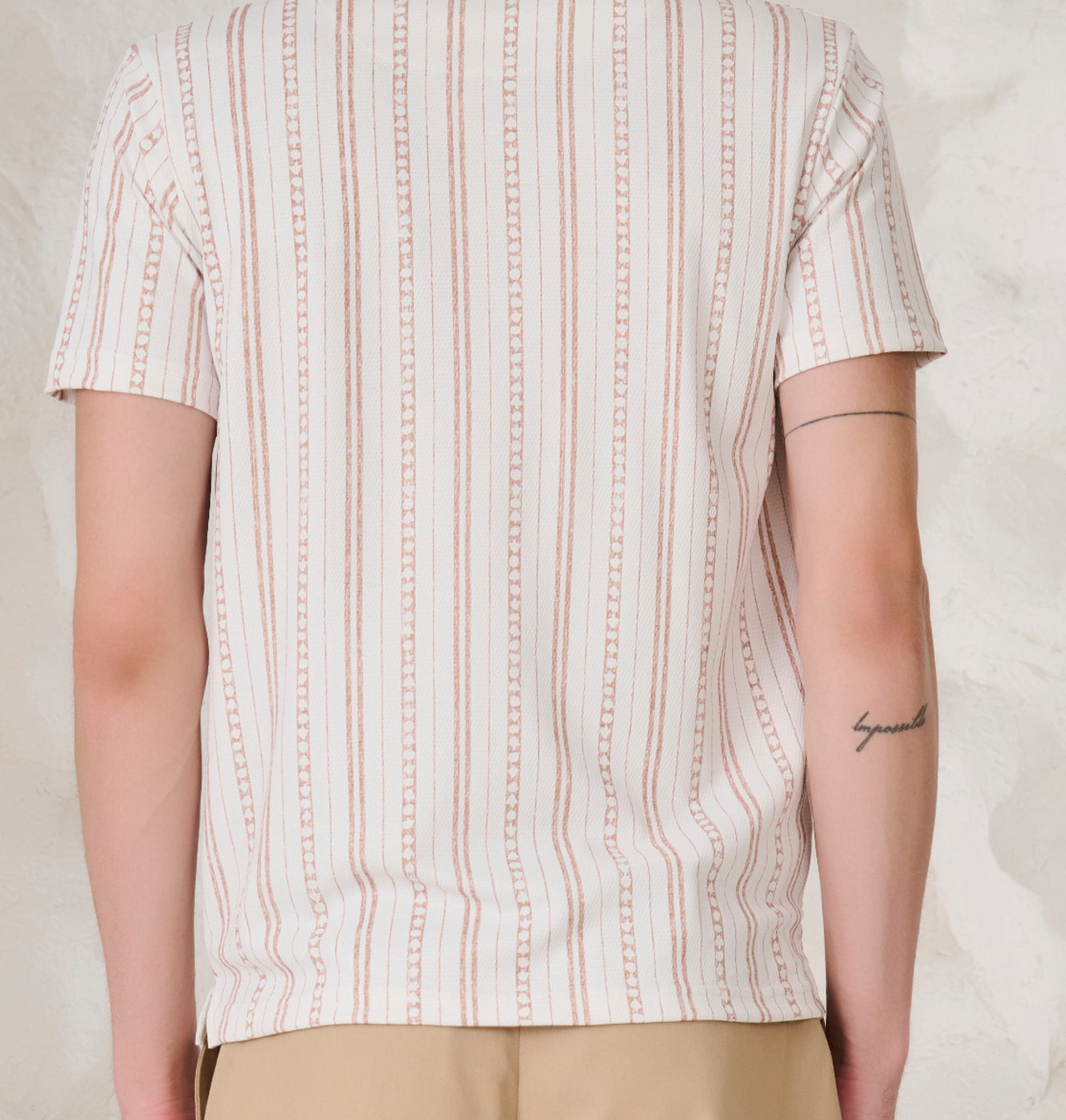 Indian Stripe Cuban Shirt - Khaki