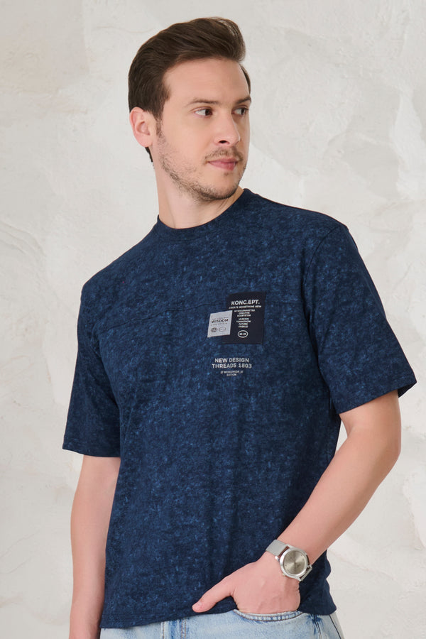 Indigo Cloud Oversized T-Shirt - Navy