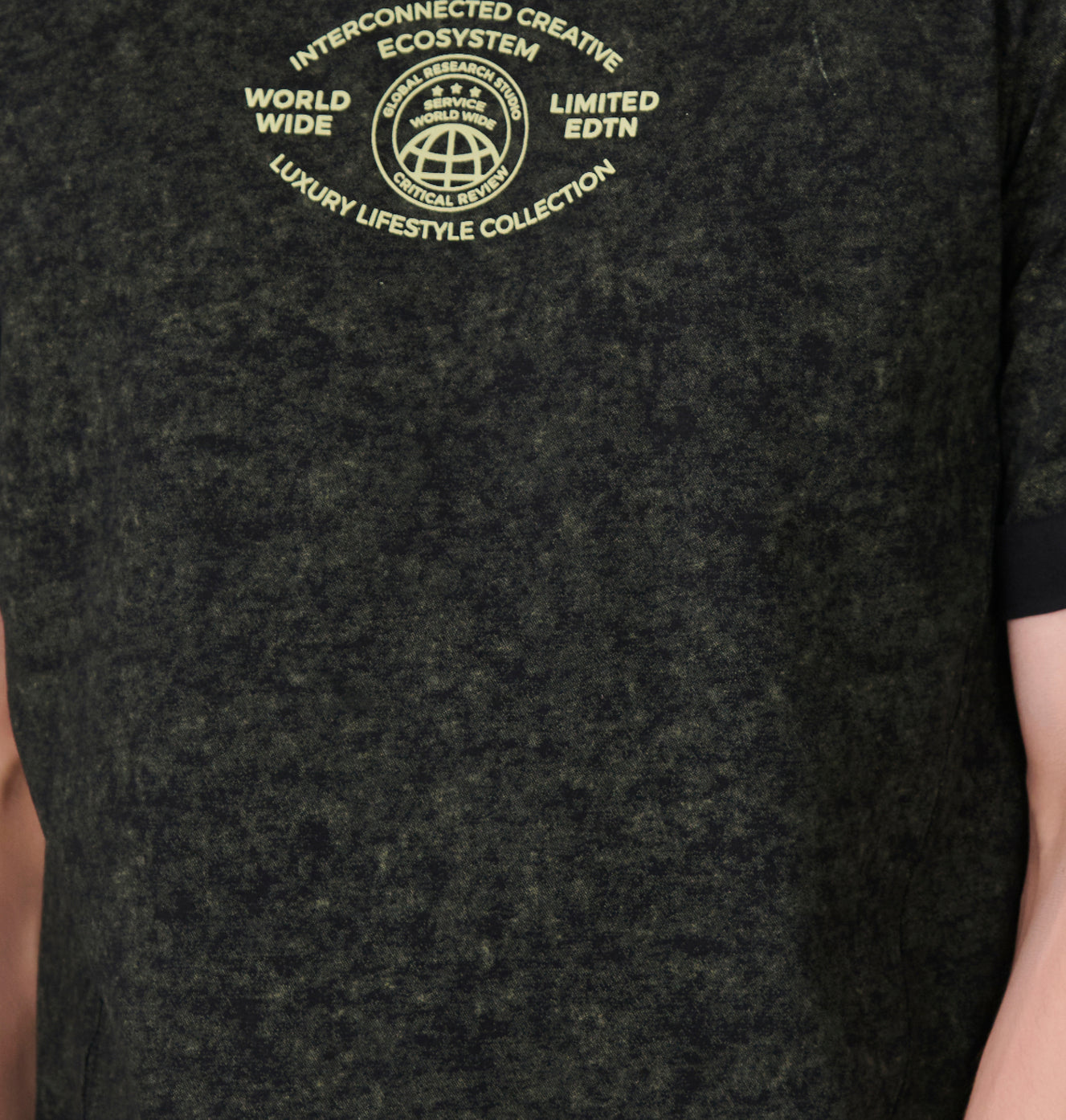 Olive Cloud Oversized T-Shirt - Black/Olive