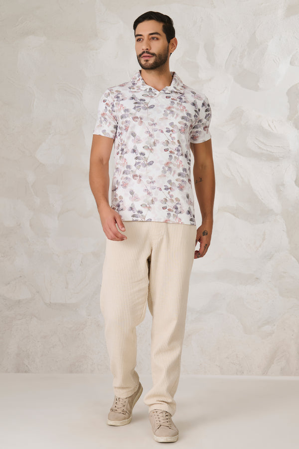 Autumn Foliage Cuban T-Shirt - White