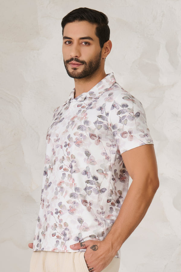 Autumn Foliage Cuban T-Shirt - White