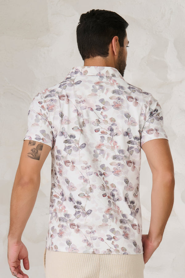 Autumn Foliage Cuban T-Shirt - White