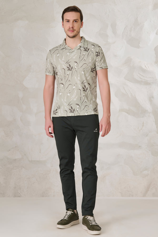 Fern and Petals Cuban T-Shirt - Pista