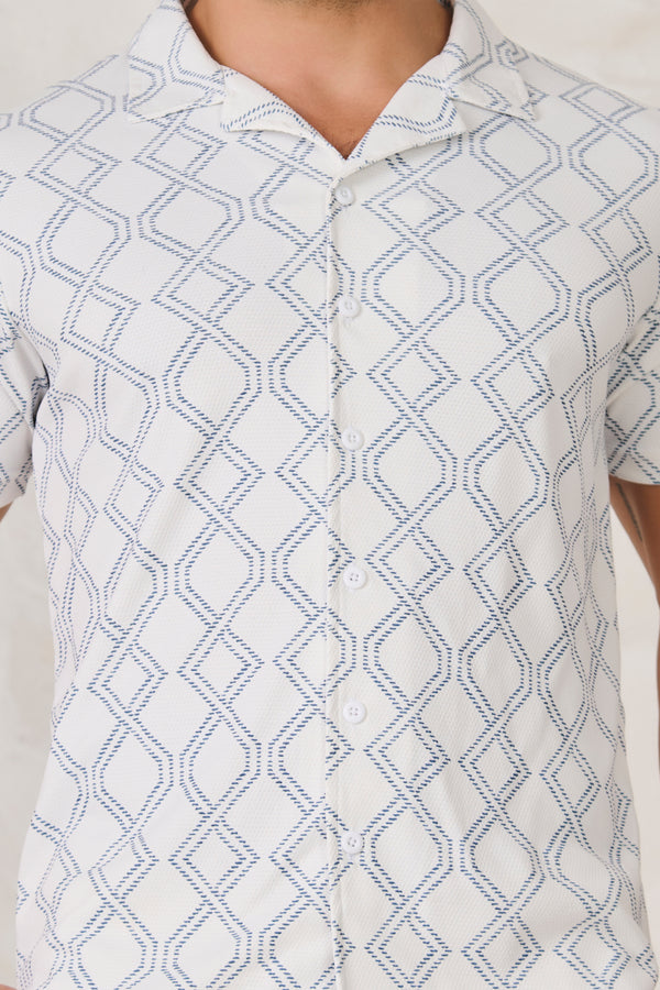 Helical Cuban Shirt - White