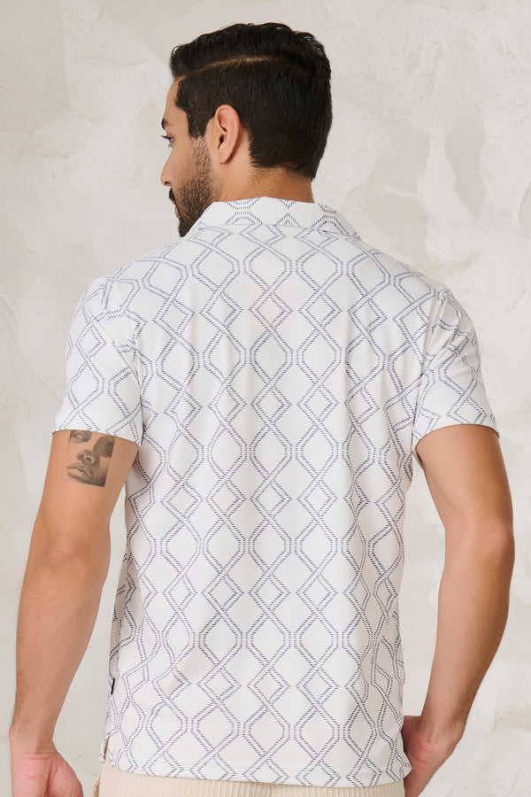 Helical Cuban Shirt - White