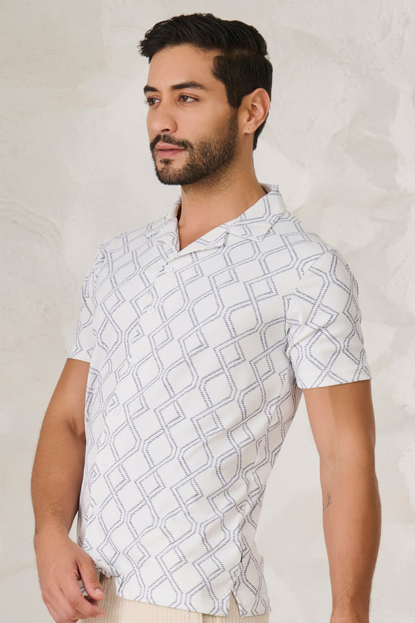 Helical Cuban Shirt - White