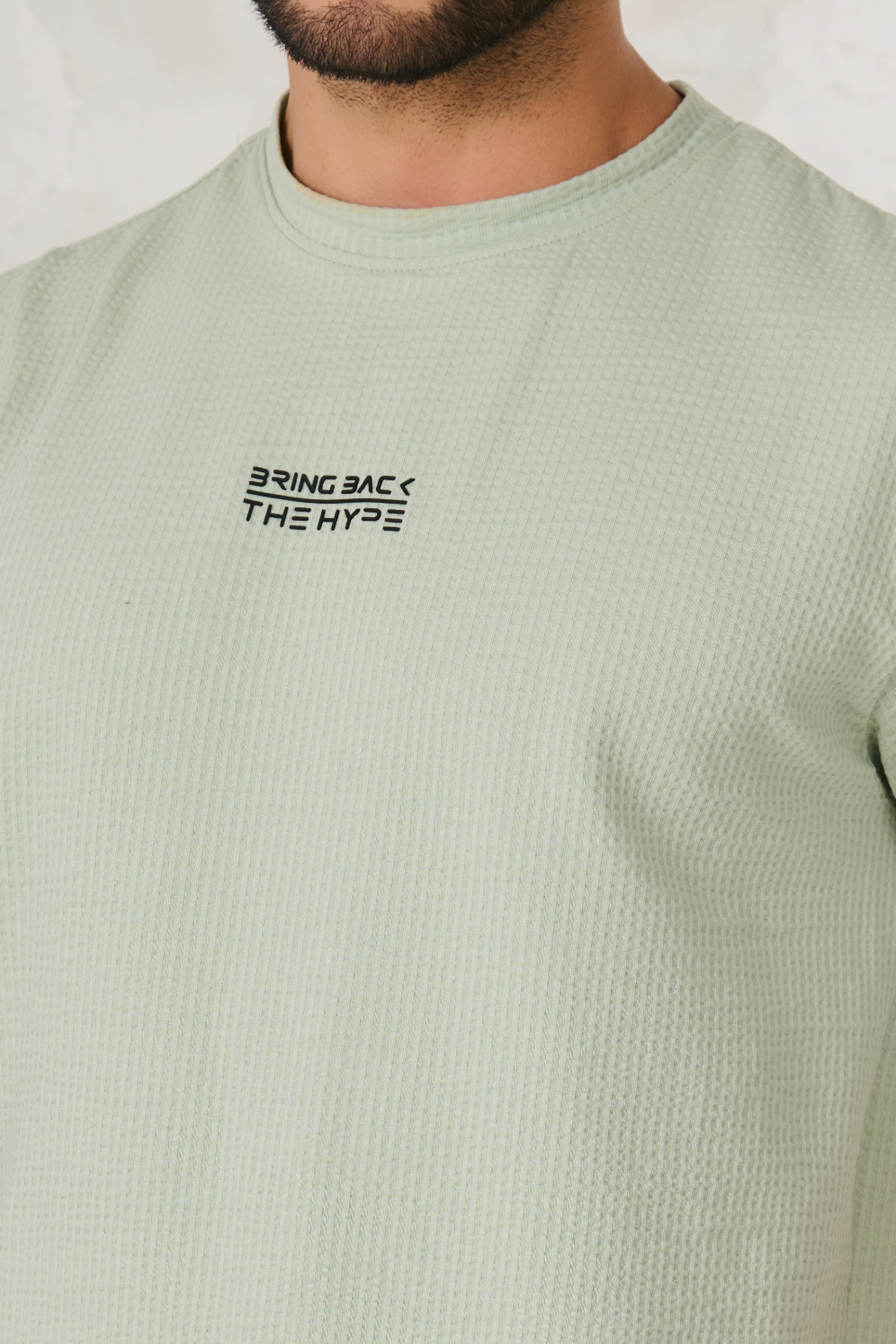 Buy Seer Sucker Textured Oversized T-Shirt - Pista Online Shopping view 4