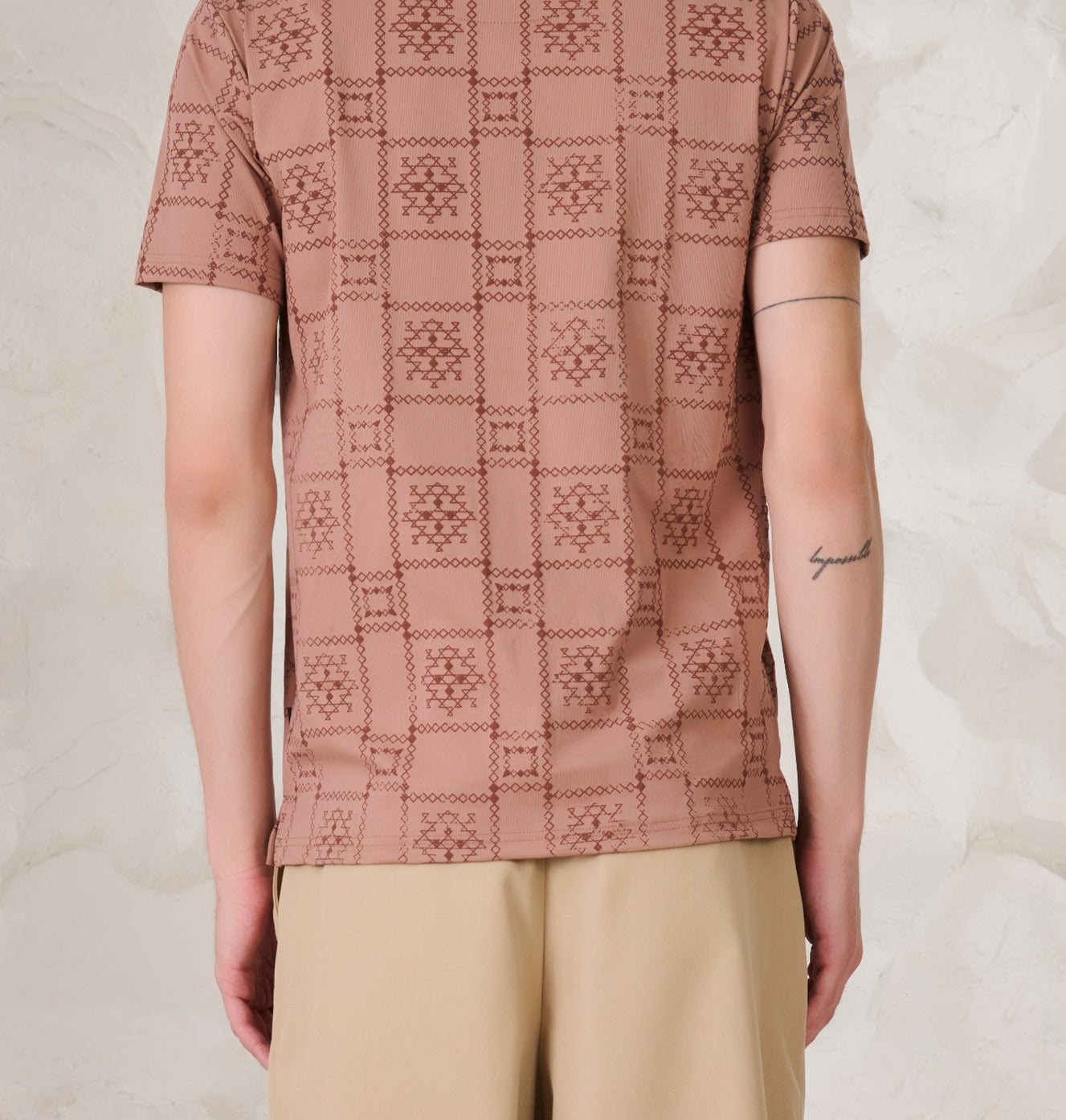 Ornaments Square Cuban Shirt - Brown