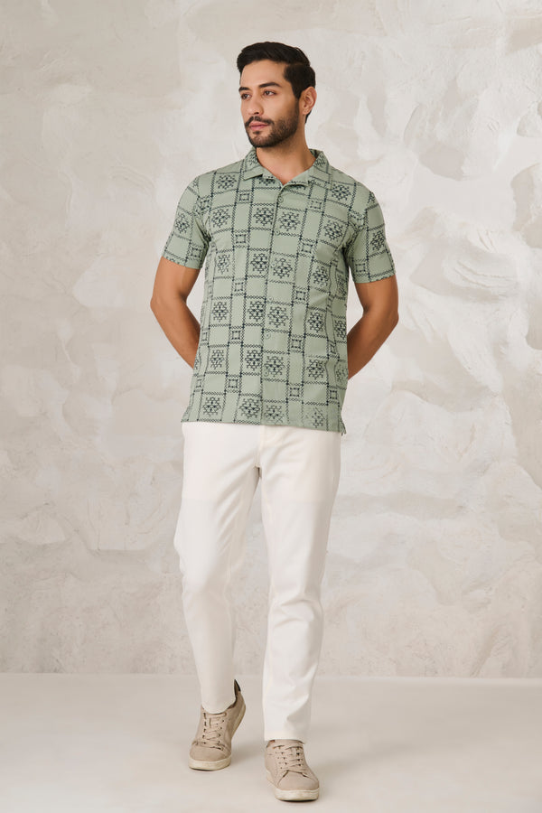 Ornaments Square Cuban Shirt - Pista