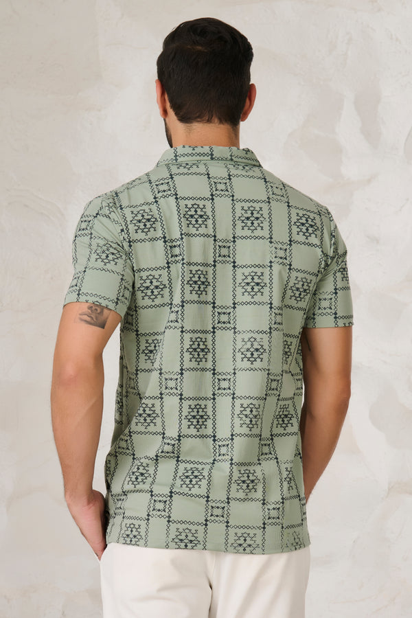 Ornaments Square Cuban Shirt - Pista