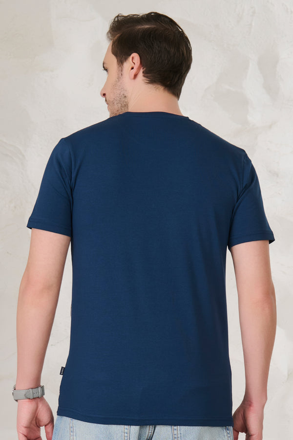 Dahlia Doodle Stretch T-Shirt - Teal