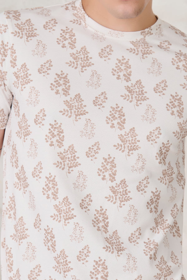 Brown Ferns T-Shirt - White