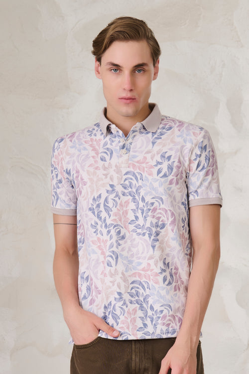 Painted Leaves Polo - Fawn