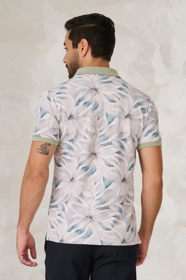 Blooming Flower Polo - Green
