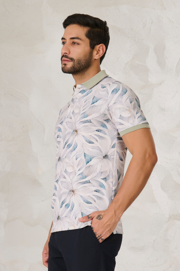 Blooming Flower Polo - Green