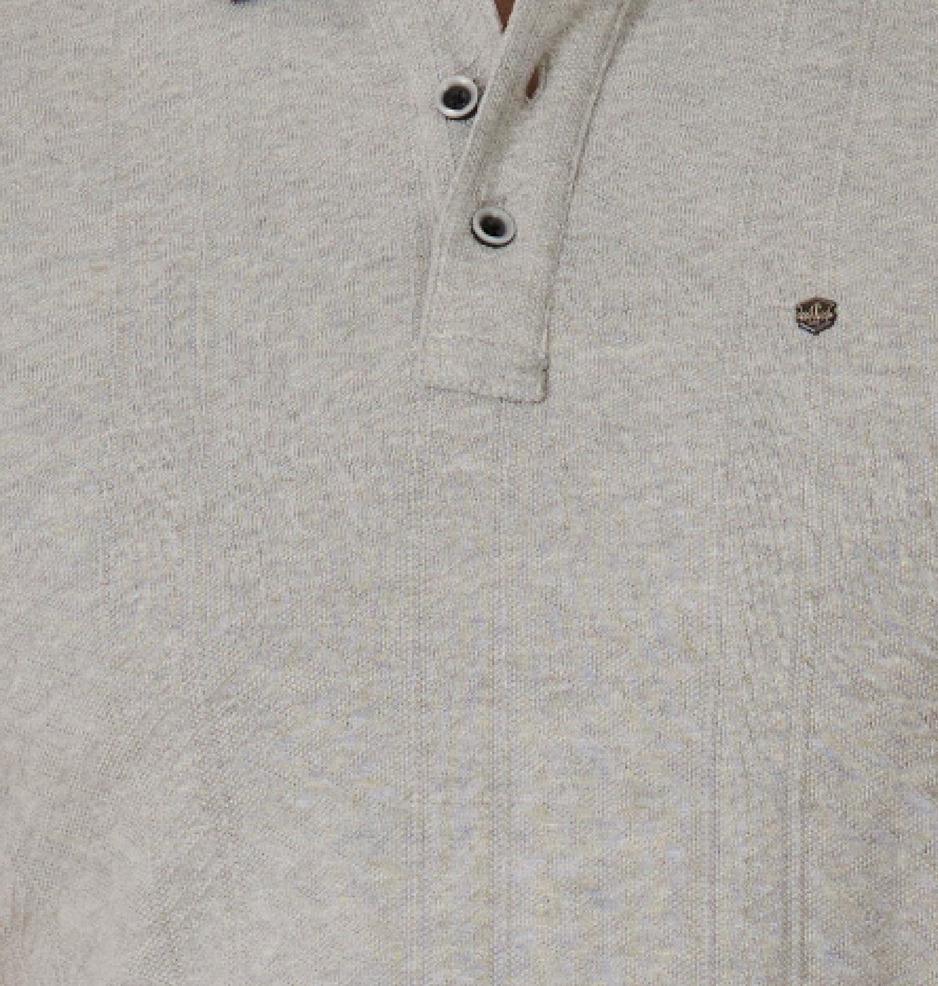 Subtle Stripes Textured Polo - Grey Milange