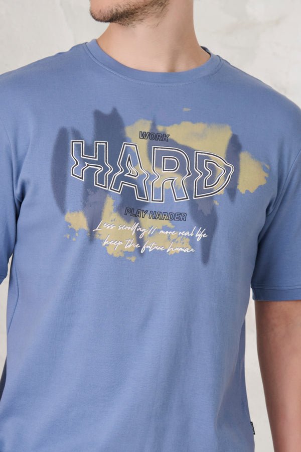 Play Harder Graphics Oversized T-Shirt - Cool Gray