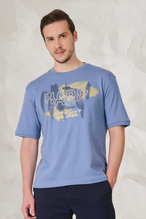 Play Harder Graphics Oversized T-Shirt - Cool Gray