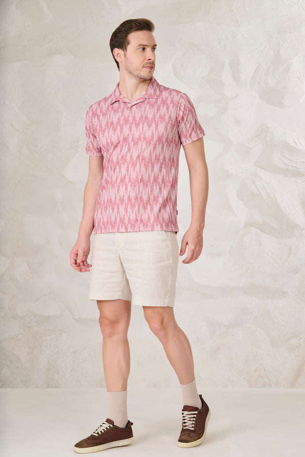Ikat Cuban T-Shirt - Matt Red