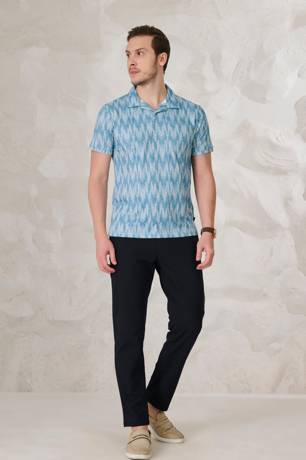 Ikat Cuban T-Shirt - Teal