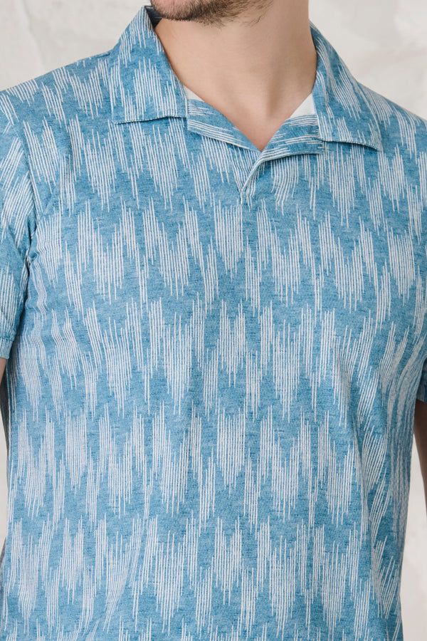 Ikat Cuban T-Shirt - Teal
