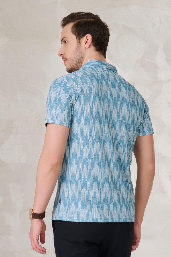 Ikat Cuban T-Shirt - Teal
