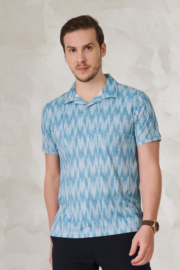 Ikat Cuban T-Shirt - Teal
