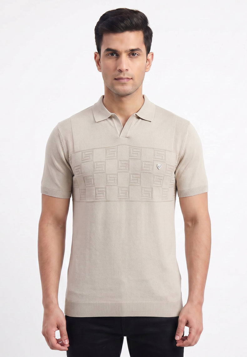 Bronze-textured-polo-tshirt