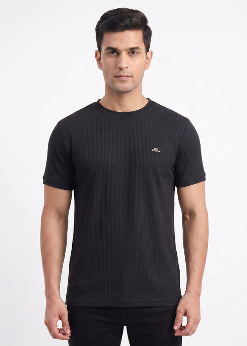 Black-textured-solid-tshirt