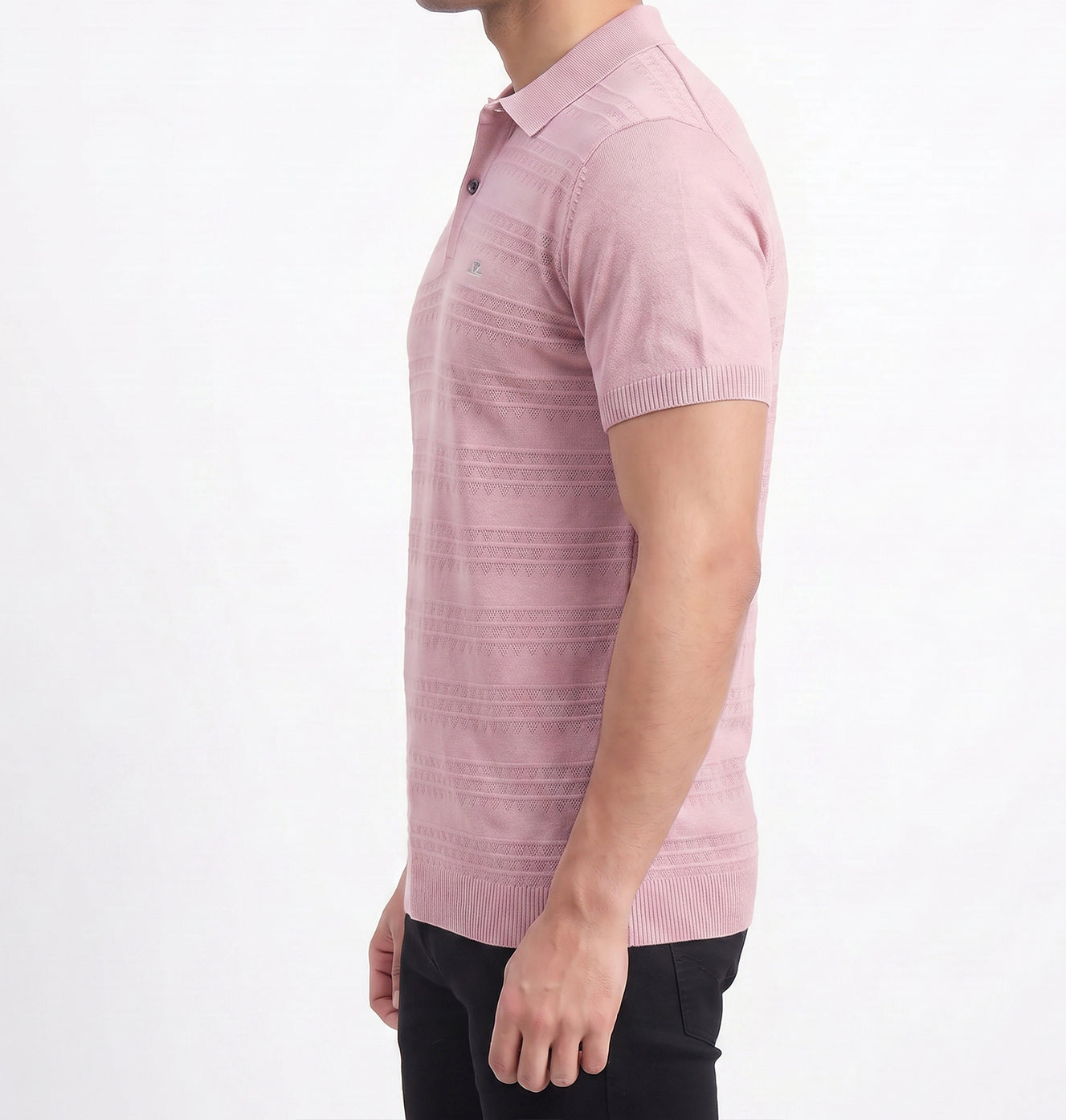 Orchid textured-knit-polo-tshirt