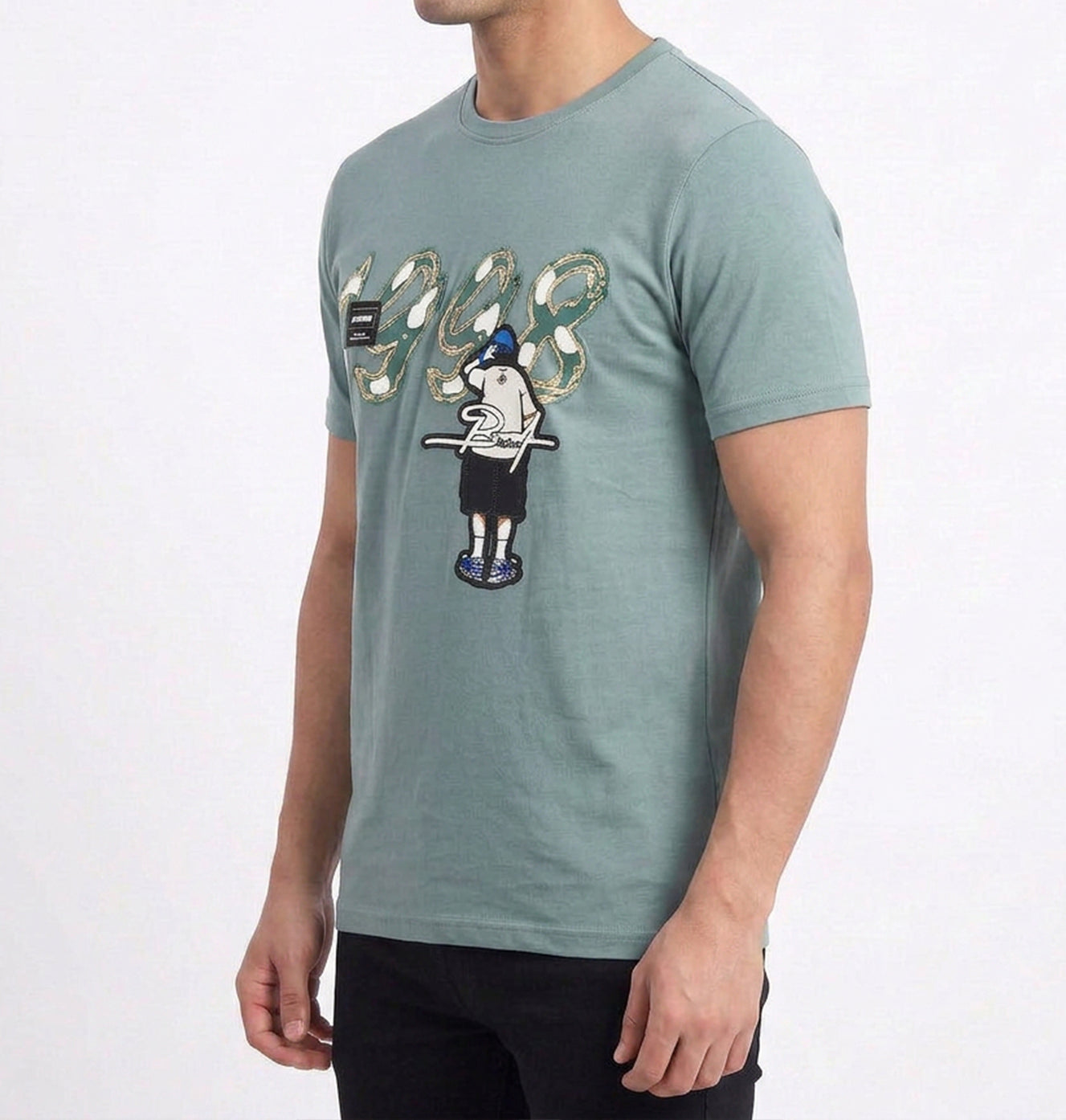 Olive-graphic-print-tshirt