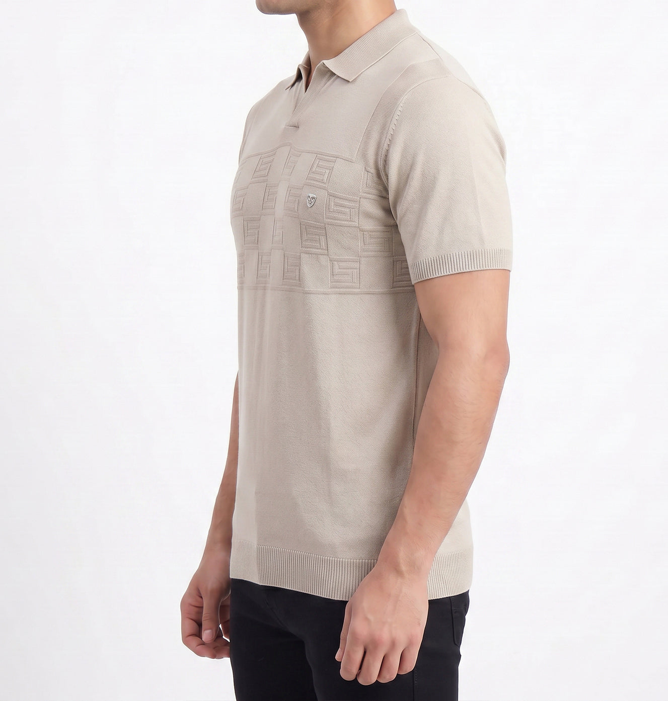 Bronze-textured-polo-tshirt