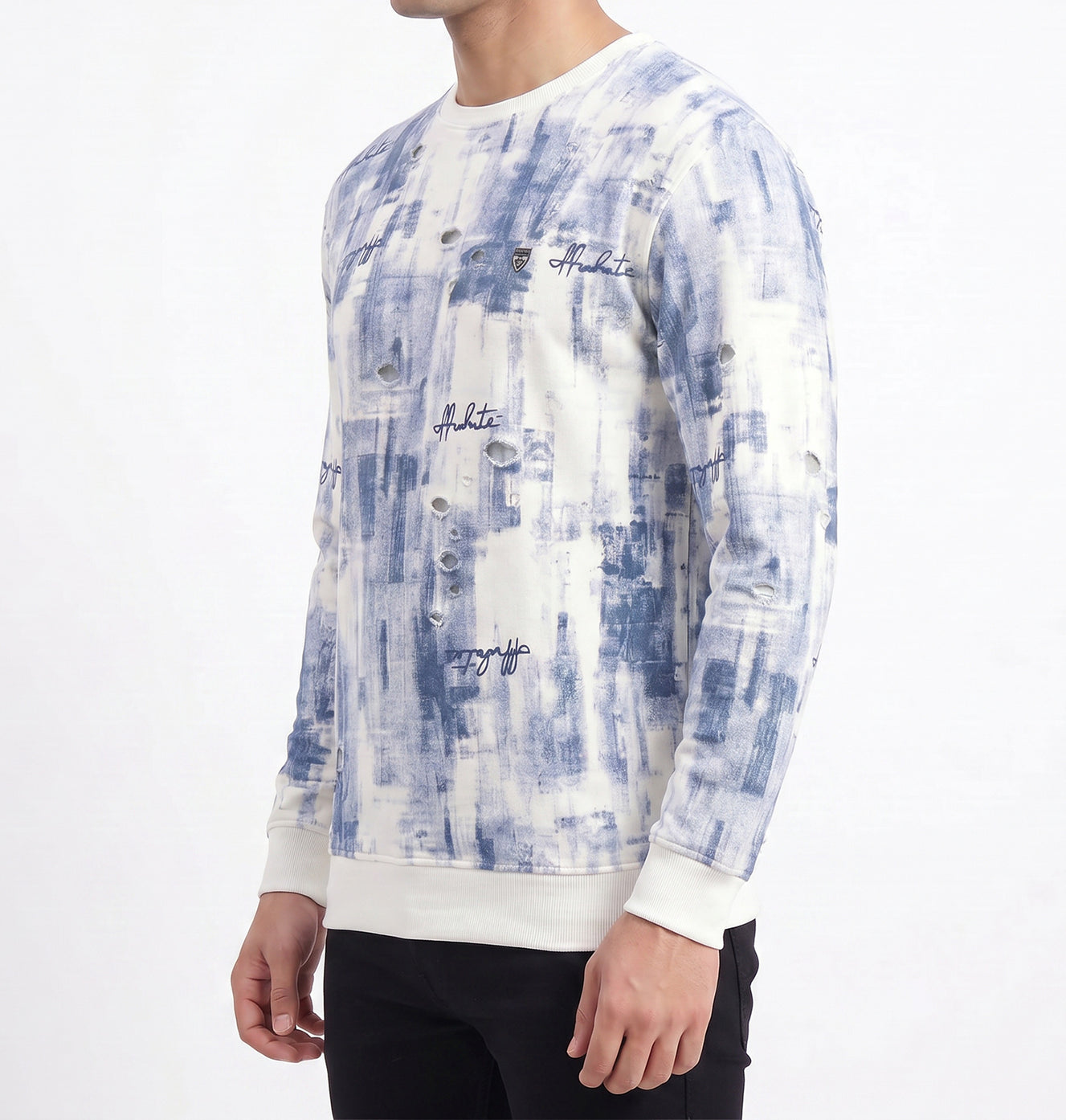 Blue Abstract Print Sweatshirt