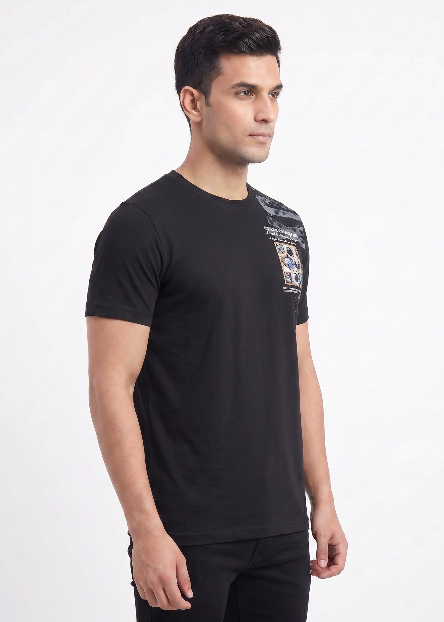 Buy black-abstract-graphic-tshirt Online Shopping view 5
