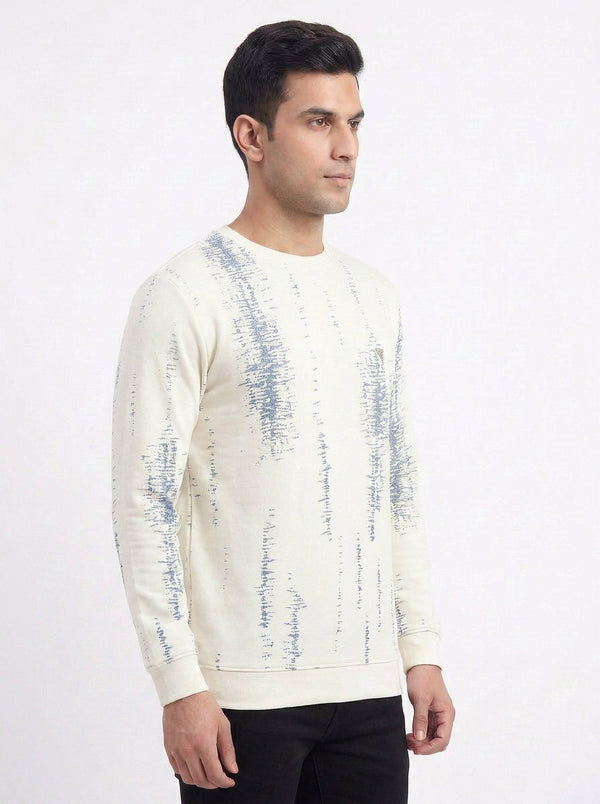Abstract Stripe Print Sweatshirt