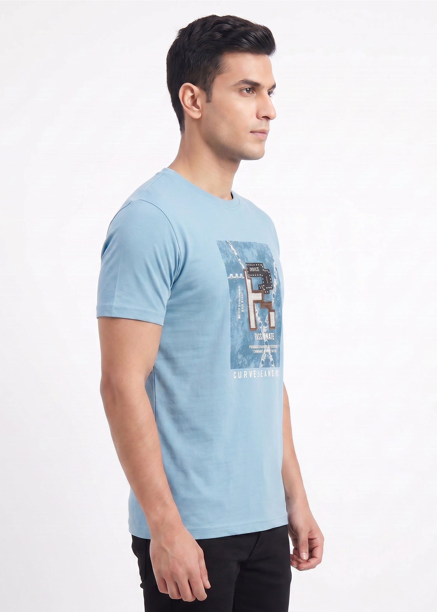 Buy N.blue-passionate-graphic-tshirt Online Shopping view 5