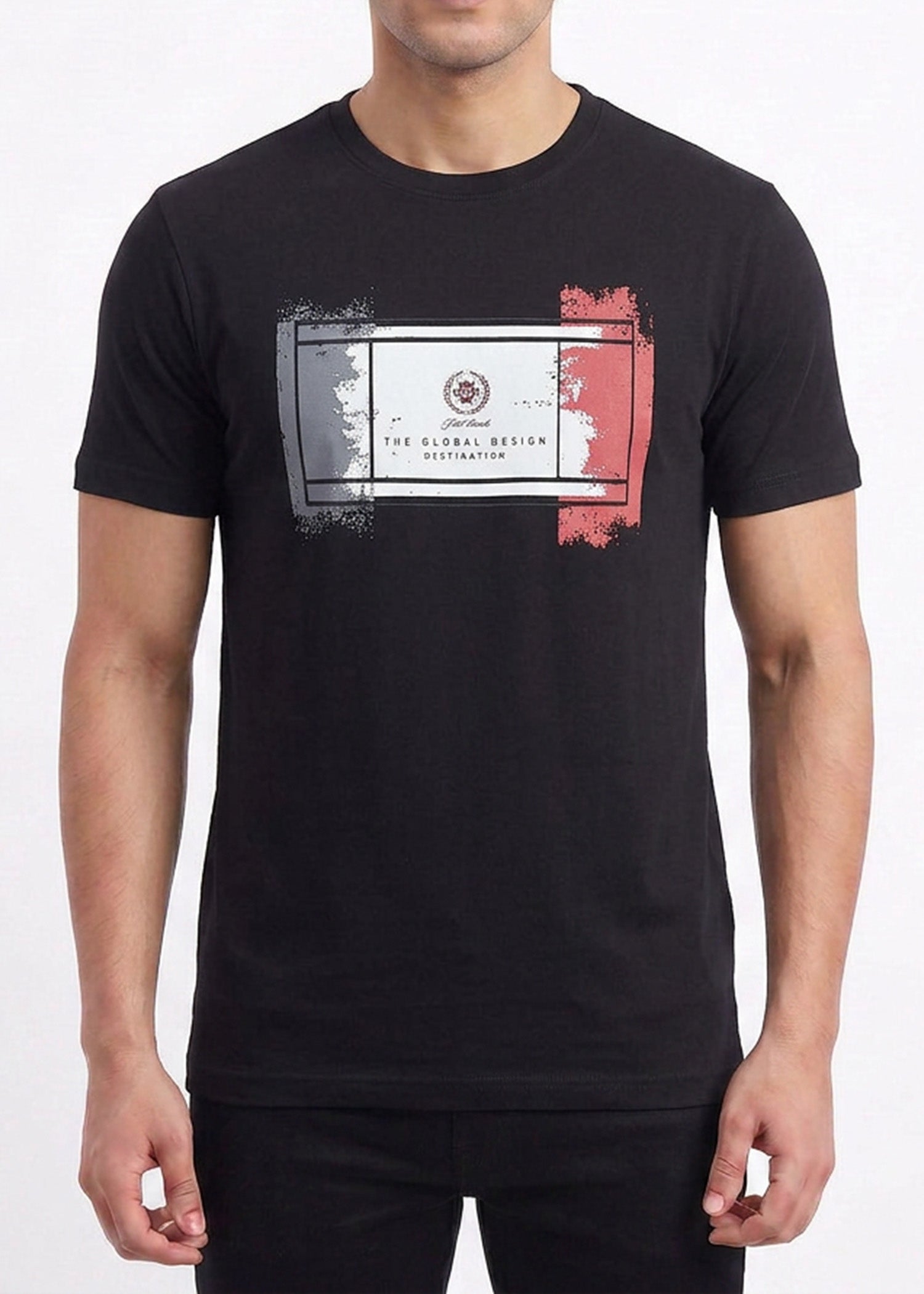 Buy black-abstract-graphic-tshirt Online Shopping view 3
