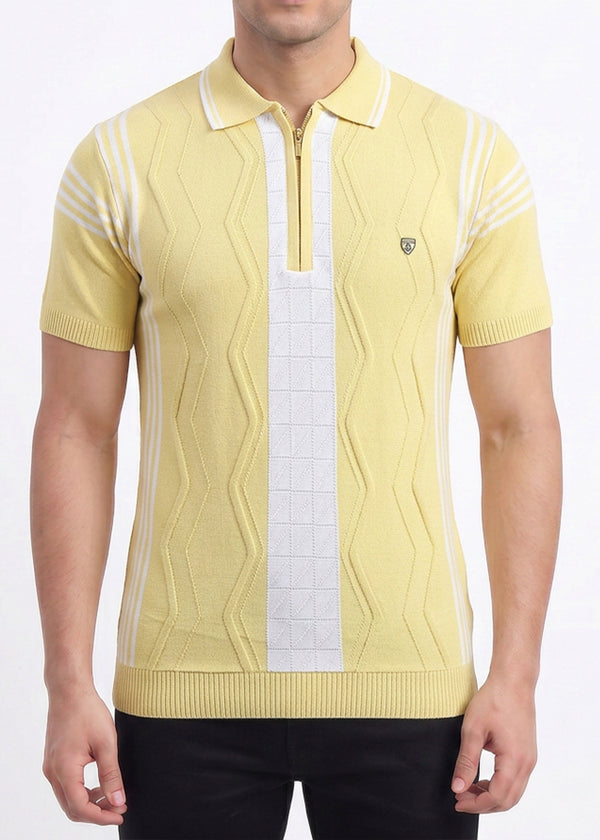 Popcorn Zip Knit Polo