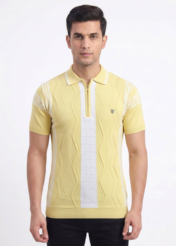 Popcorn Zip Knit Polo