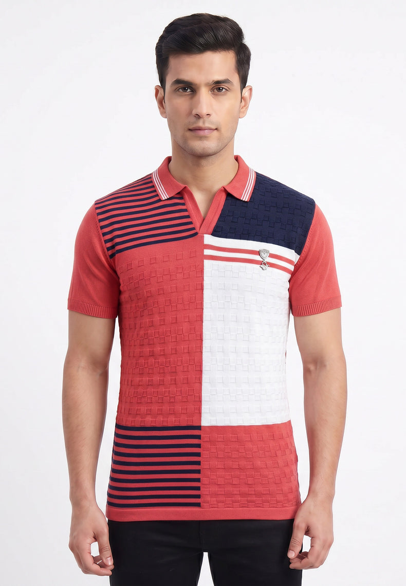 Scarlet textured-polo-tshirt