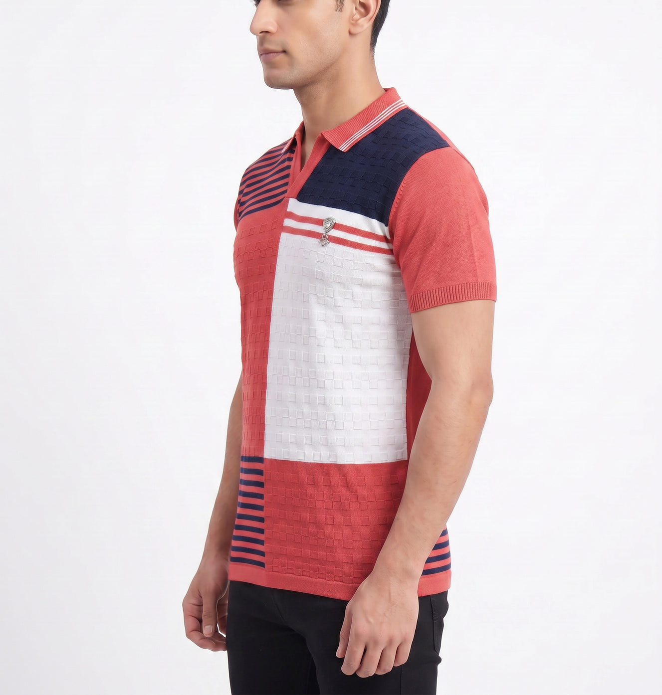 Scarlet textured-polo-tshirt