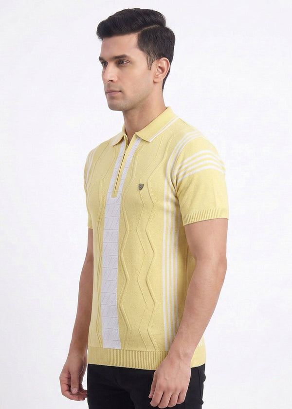 Popcorn Zip Knit Polo