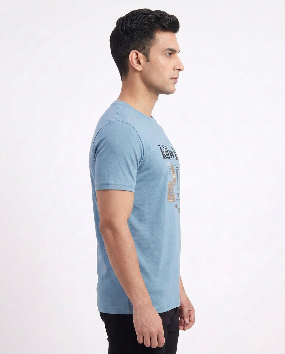 Buy N blue-kilwit-graphic-tshirt Online Shopping view 5