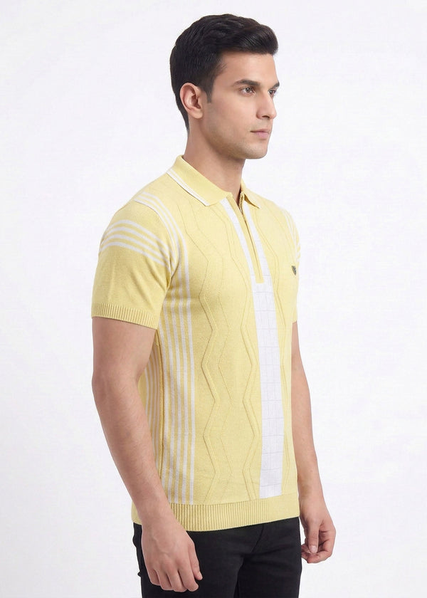 Popcorn Zip Knit Polo