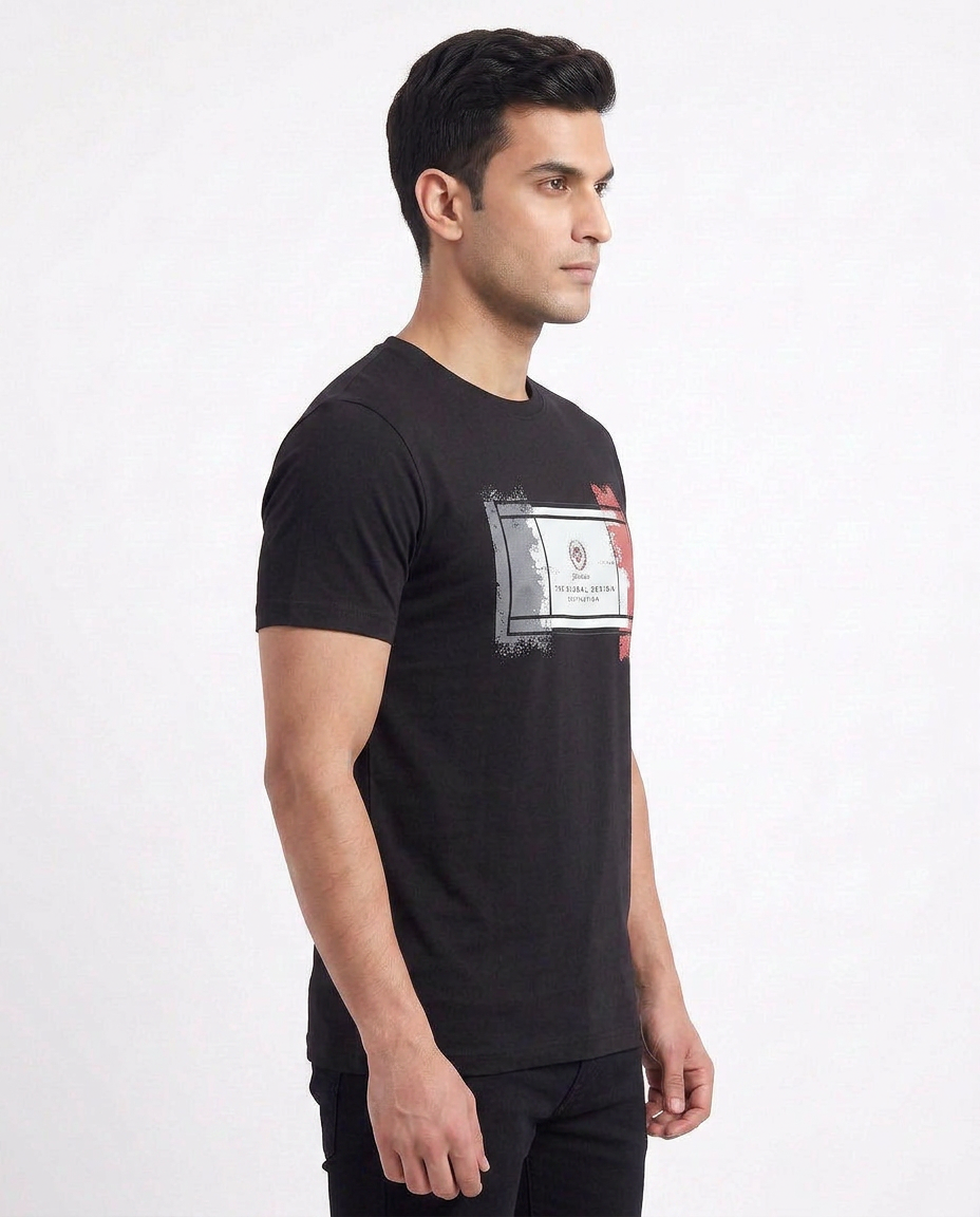 Buy black-abstract-graphic-tshirt Online Shopping view 5